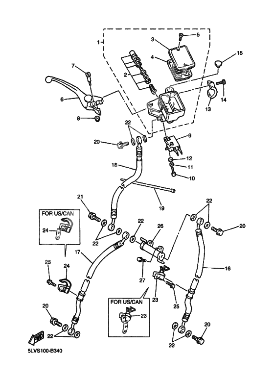 Front master cylinder