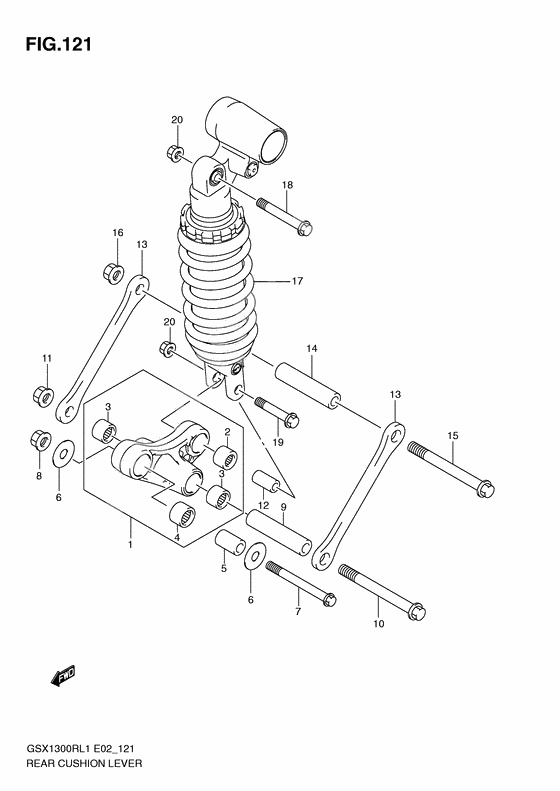 Rear cushion lever              

                  Gsx1300rl1 e19