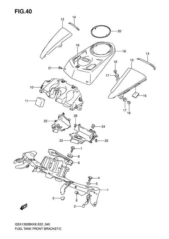 Fuel tank front bracket              

                  Model k8/k9