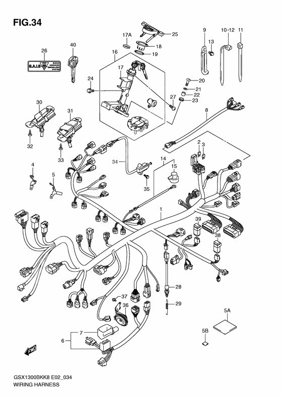 Wiring harness              

                  Gsx1300bk/u2/uf