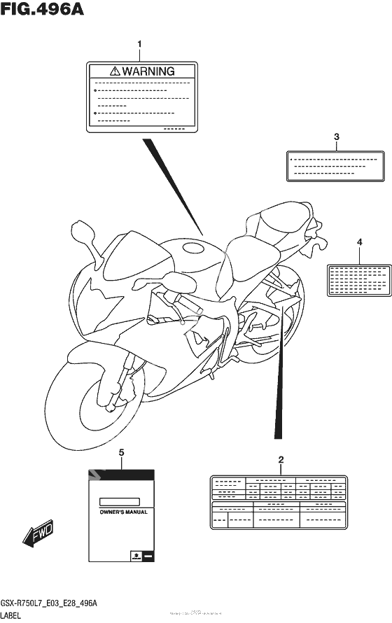 Информационные наклейки (Gsx-R750L7 E03)