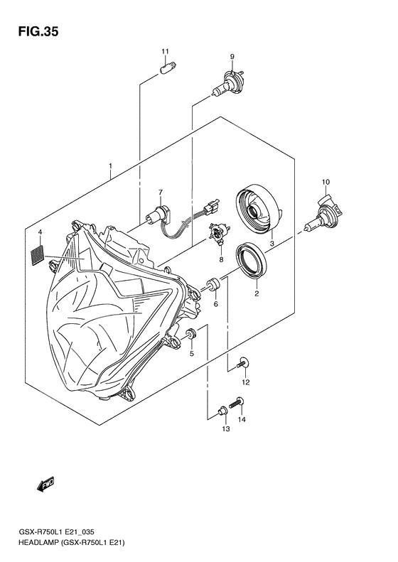 Headlamp              

                  Gsx-r750l1 e21