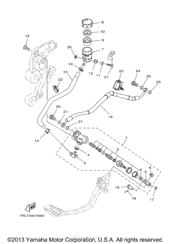 Rear master cylinder