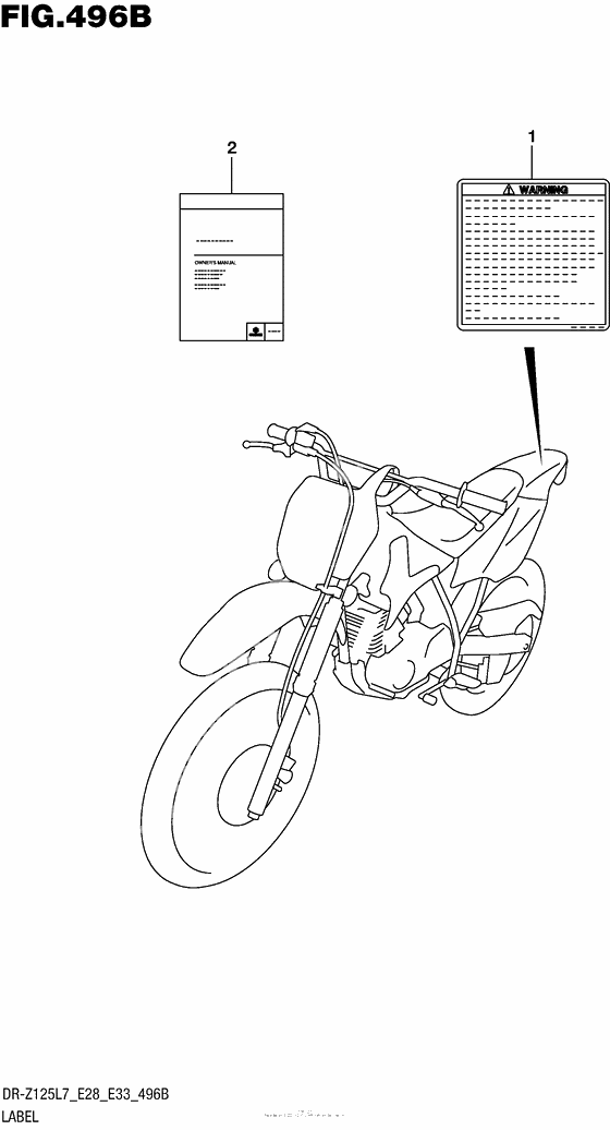 Информационные наклейки (Dr-Z125L E28)