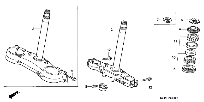 Steering stem              

                  CR125RL/RM/RN/RP/RR
