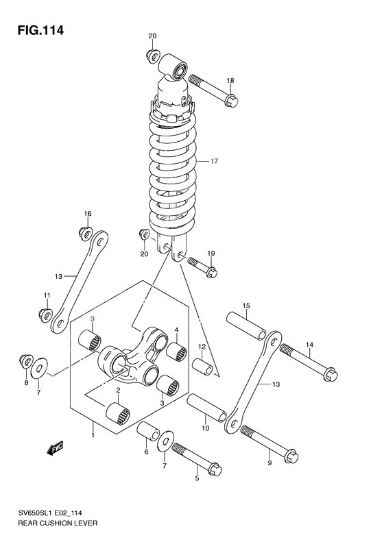 Rear cushion lever              

                  Sv650sl1 e2