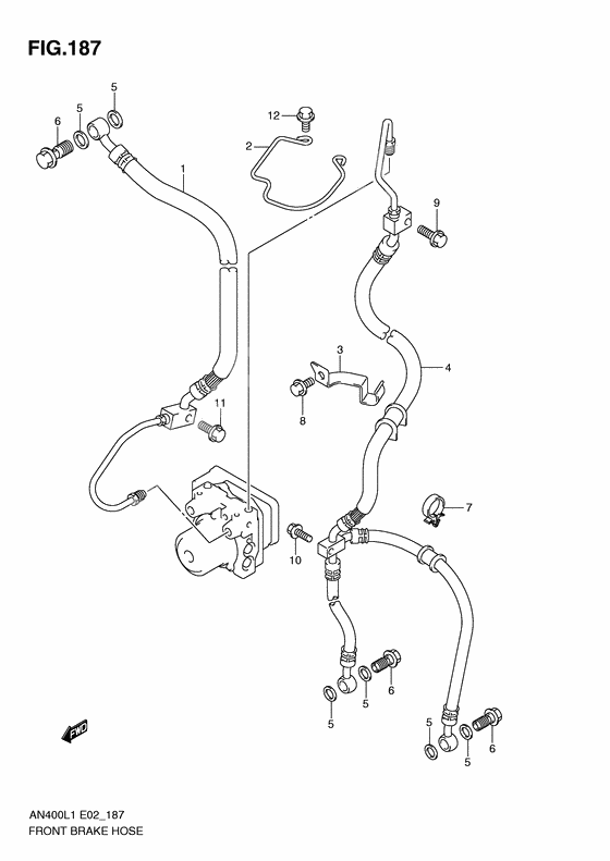 Front brake hose              

                  An400al1 e19