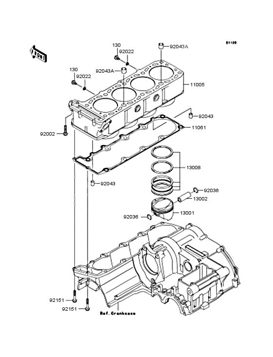 Cylinder/piston