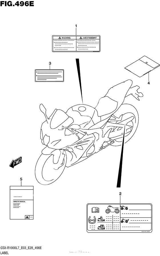 Информационные наклейки (Gsx-R1000Al7 E28)