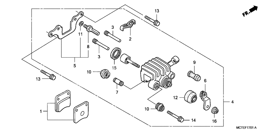 Parking brake caliper