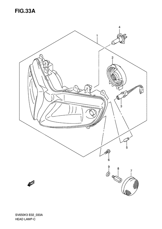 Headlamp              

                  Sv650sk3/sk4/sk5/sk6/sk7/sak7 e24