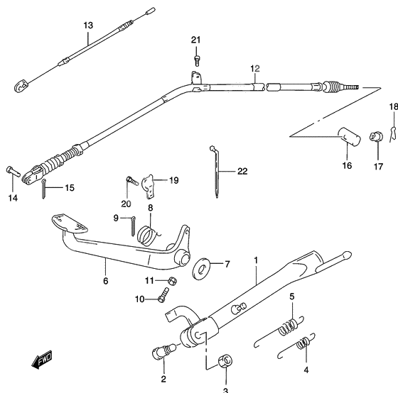 Stand - rear brake