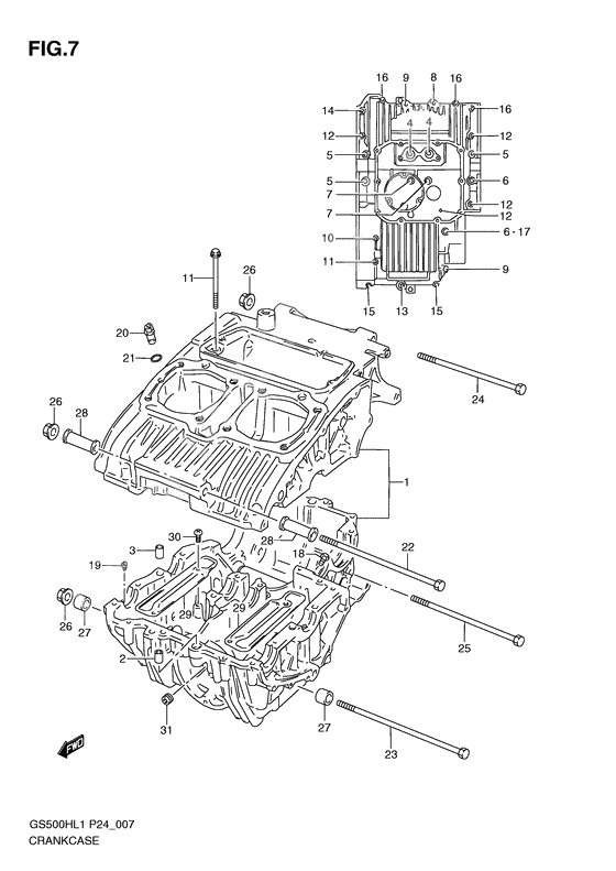 Crankcase              

                  Gs500fh