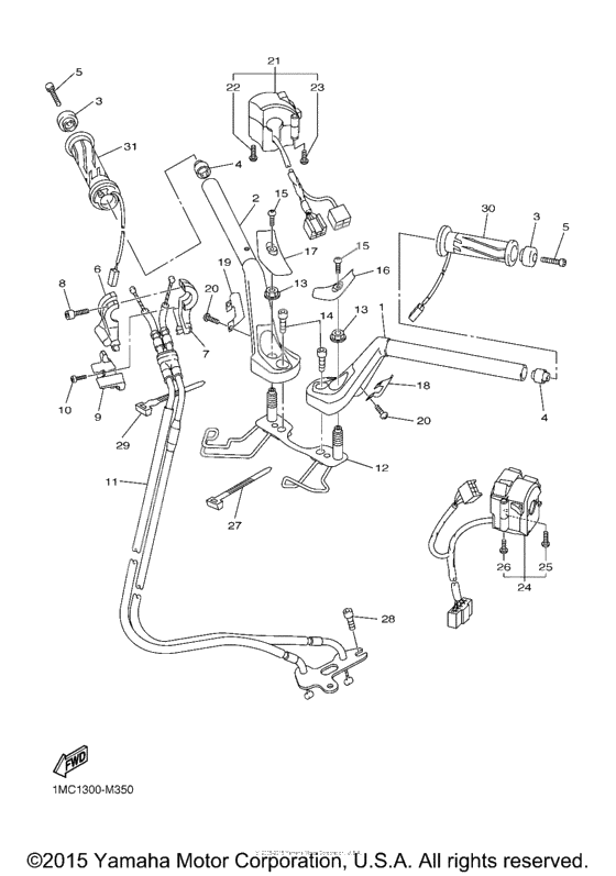 Steering handle cable