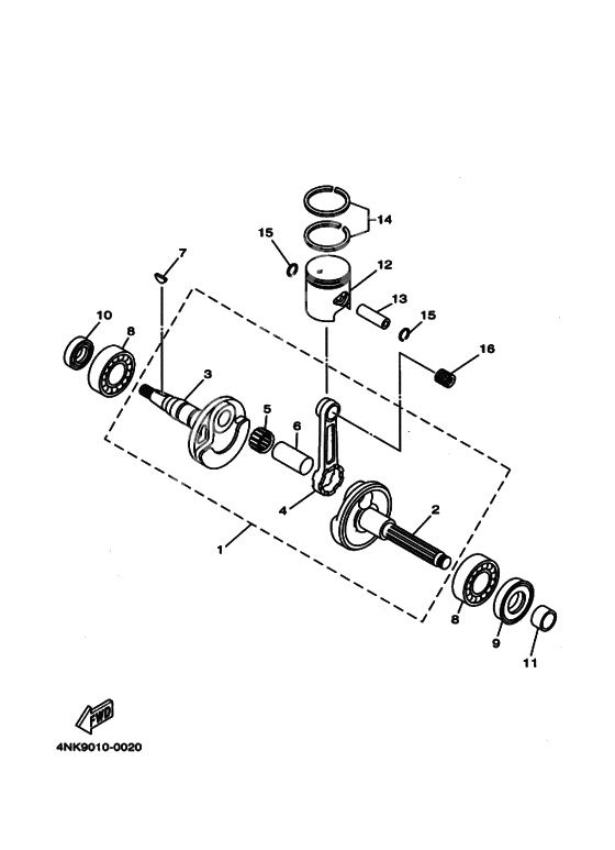 Crankshaft, piston