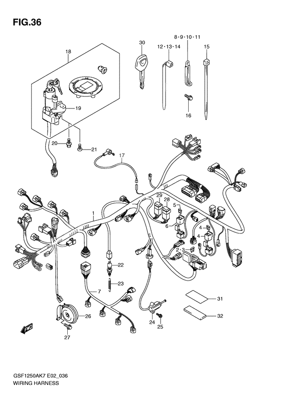 Wiring harness              

                  Gsf1250ak7/ak8/ak9