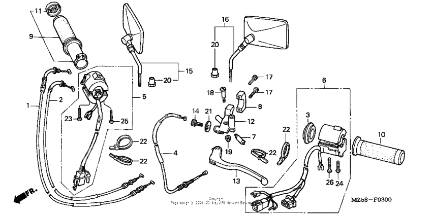 Lever + handle switch + mirror