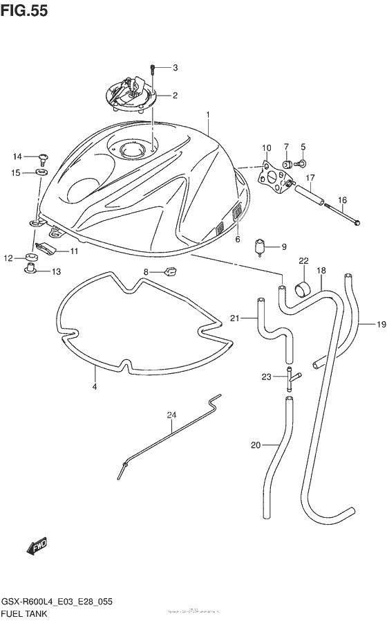 Топливный бак (Gsx-R600L4 E28)