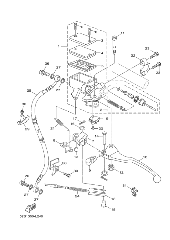 Передний тормозной цилиндр