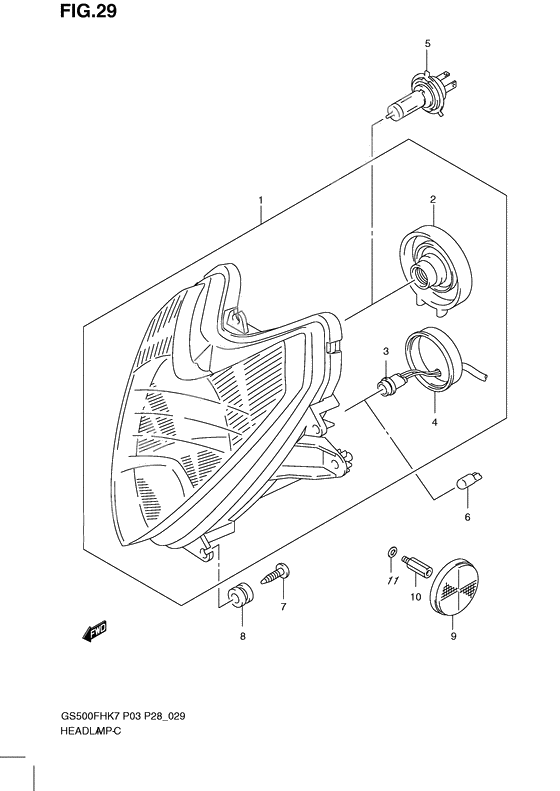 Headlamp              

                  Gs500fh p3,  p28,  p33,  p95