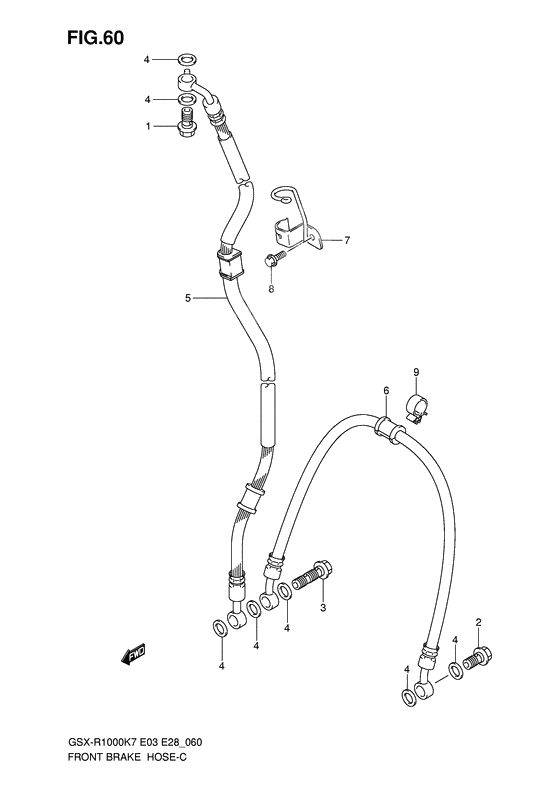 Front brake hose