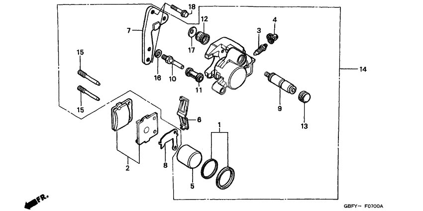 Front brake caliper