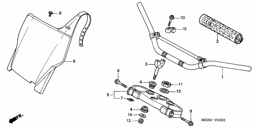 Handle pipe/top bridge              

                  CR125R4-7