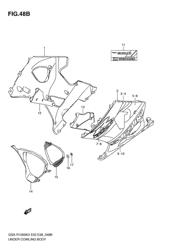 Under cowling              

                  Gsx-r1000zk4 e3, e33