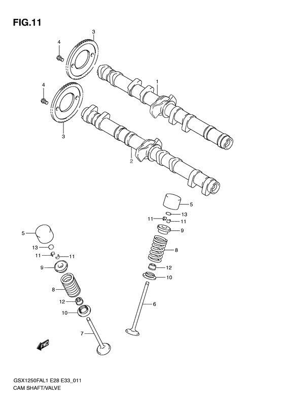 Cam shaft/valve