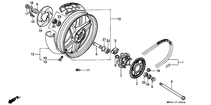 Rear wheel complete assy