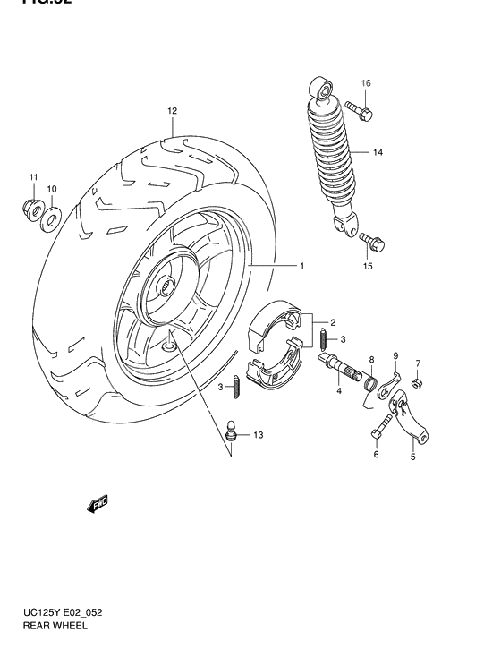 Rear wheel complete assy