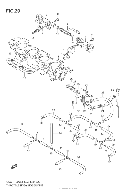 Throttle Body Hose/joint (Gsx-R1000L3 E33)