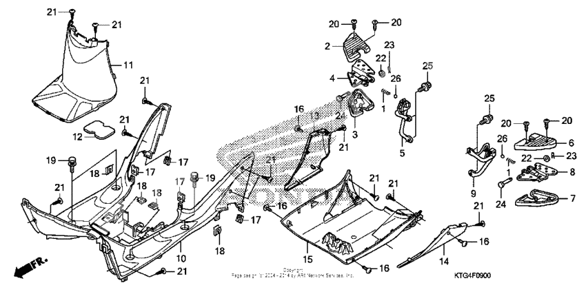 Floor panel + pillion step