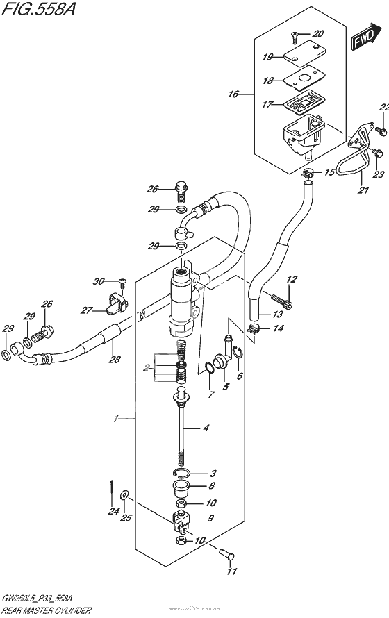 Задний тормозной цилиндр