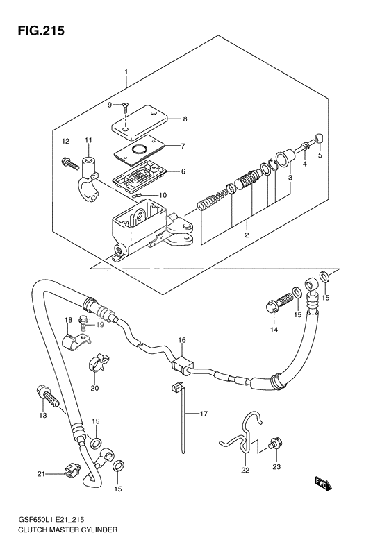 Clutch master cylinder              

                  Gsf650al1 e21