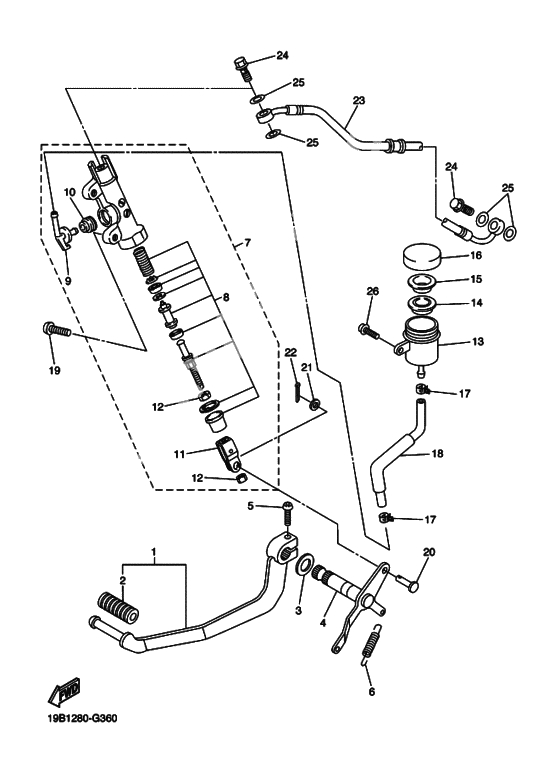 Rear master cylinder