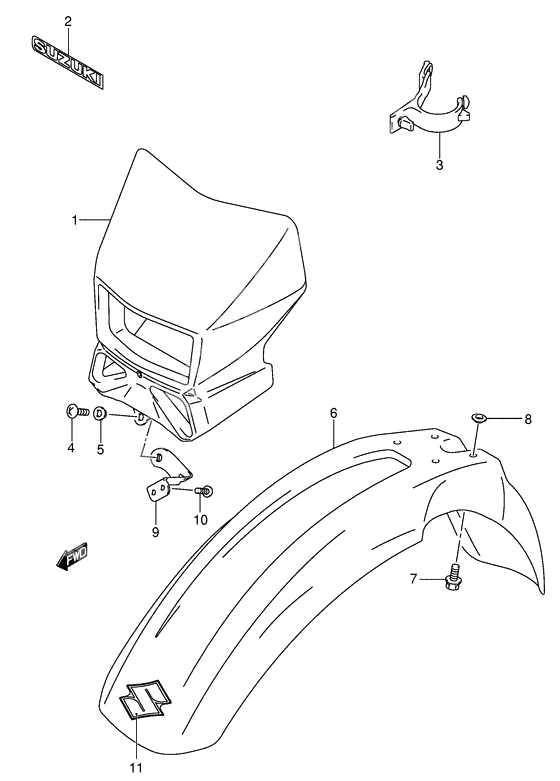 Front fender              

                  Dr-z400k2/ek2/k3/ek3/k4/ek4 e1