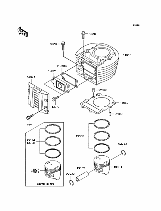 Cylinder/piston