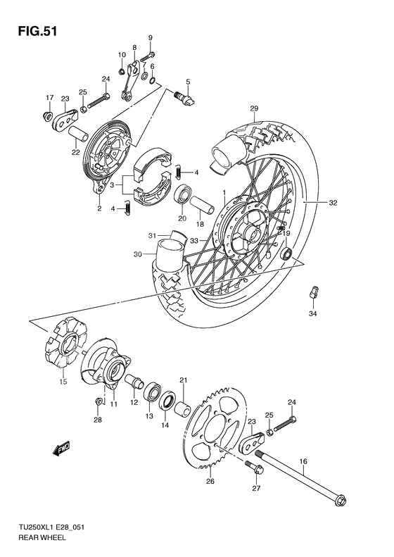 Rear wheel complete assy