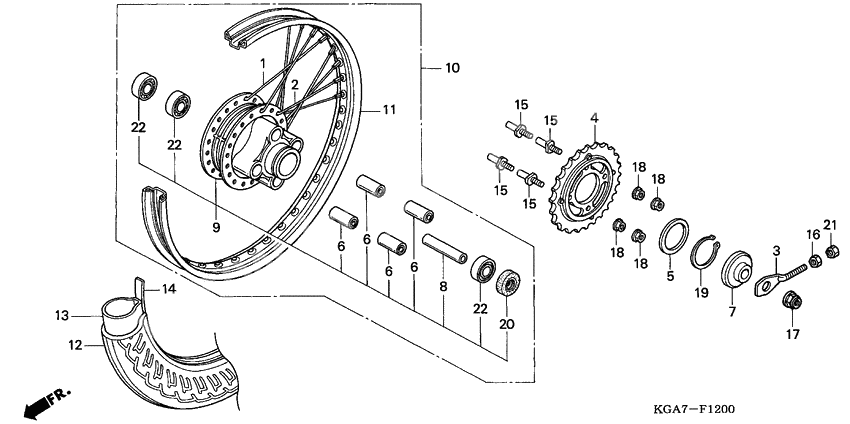 Rear wheel complete assy