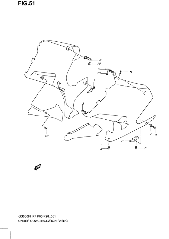 Under cowling installation parts              

                  With cowling