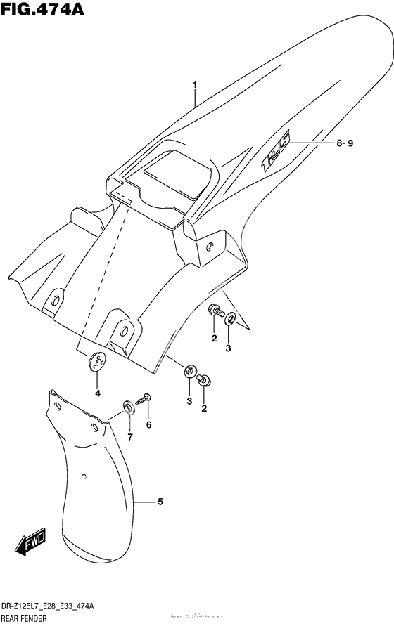 Rear Fender (Dr-Z125 E28)