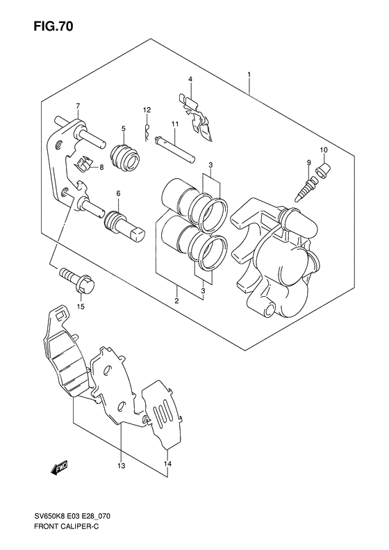 Front caliper              

                  Sv650k8/sk8/k9/sk9/sl0