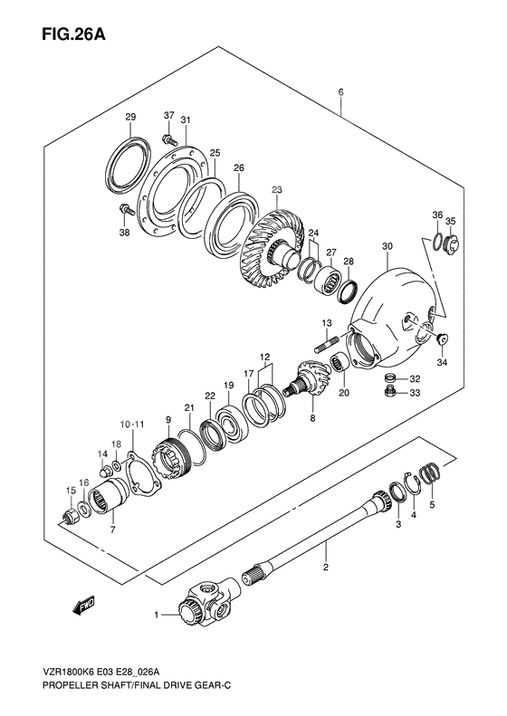 Propeller shaft/final drive gear              

                  Model k8/k9