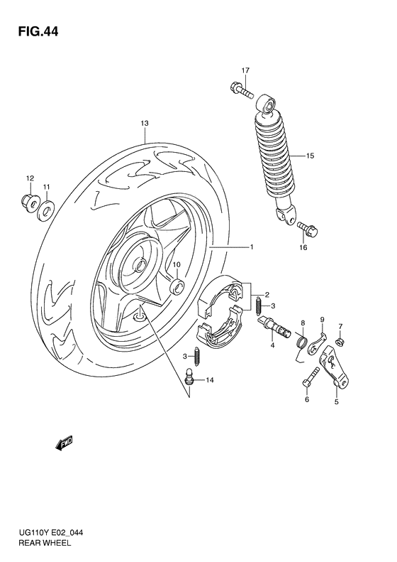 Rear wheel complete assy