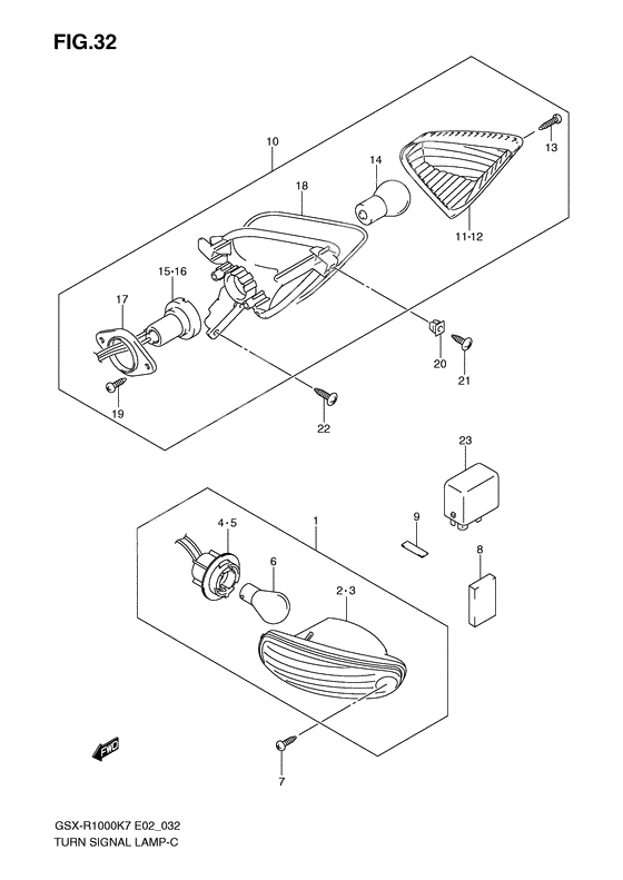 Turnsignal front & rear lamp