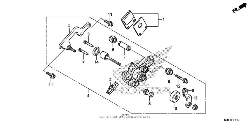 Parking brake caliper