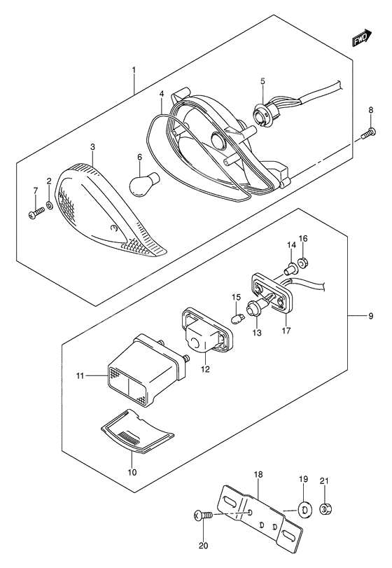 Rear comb lamp