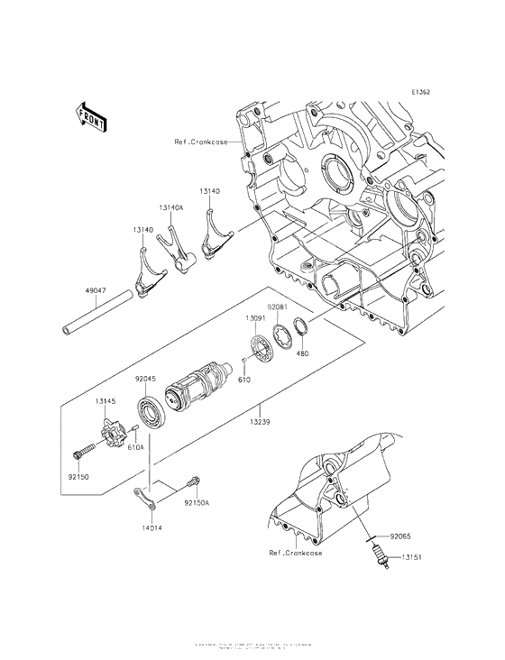 Gear change drum/shift fork(s)