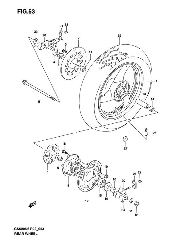 Rear wheel complete assy